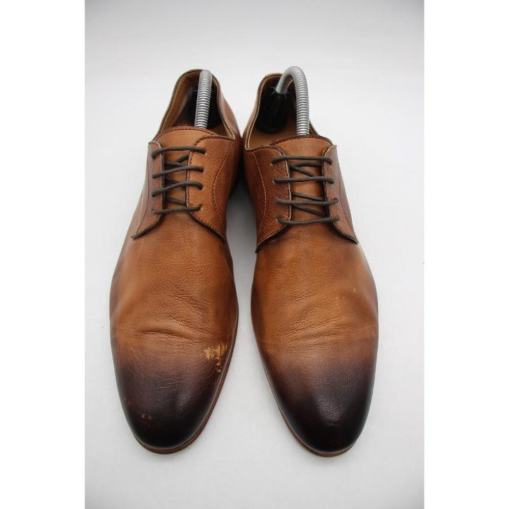 Ace Marks Plain Toe Men's 10 D Dress Shoes Brown Leather Handcrafted In Italy - Picture 2 of 12